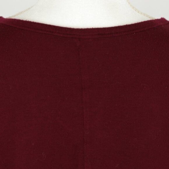 Forever 21 Women's Medium Red Purple V-Neck Short Dolman Sleeve Knit Blouse - Picture 4 of 6